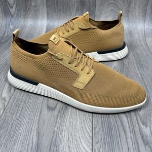 Wolf & Shepherd Swiftknit Mens Size 14 Casual Knit Derby Oxford Shoes Beige Gold